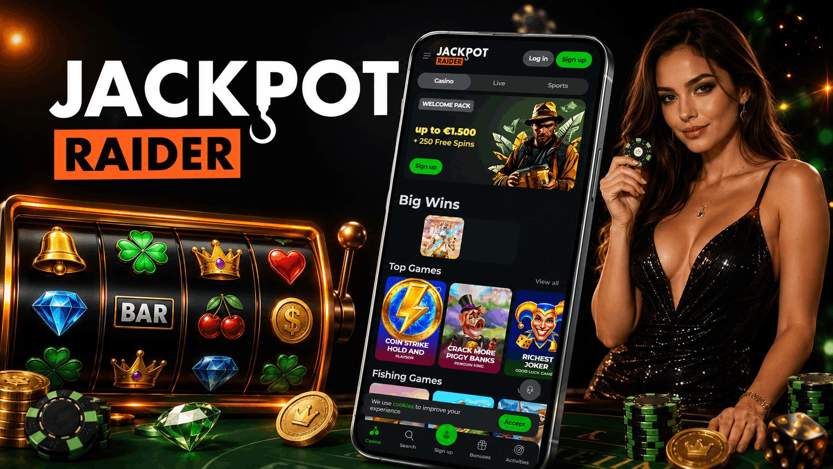 JackpotRaider Casino App Screenshot